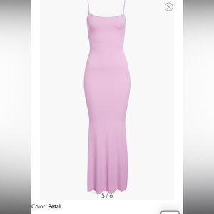 SKIMS SLIP RIBBED DRESS MAXI PETAL L
